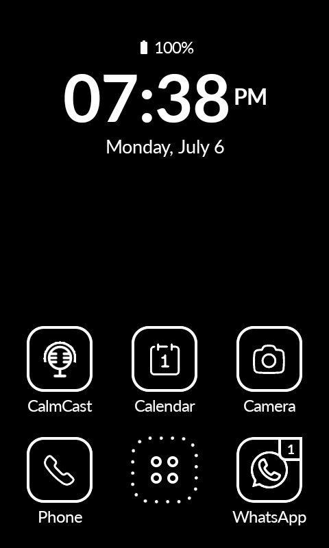 Dark mode home screen