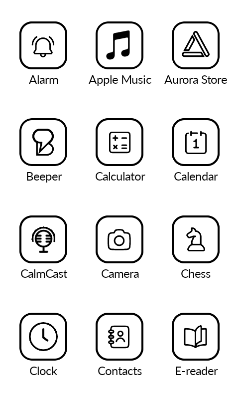 App grid without arrows