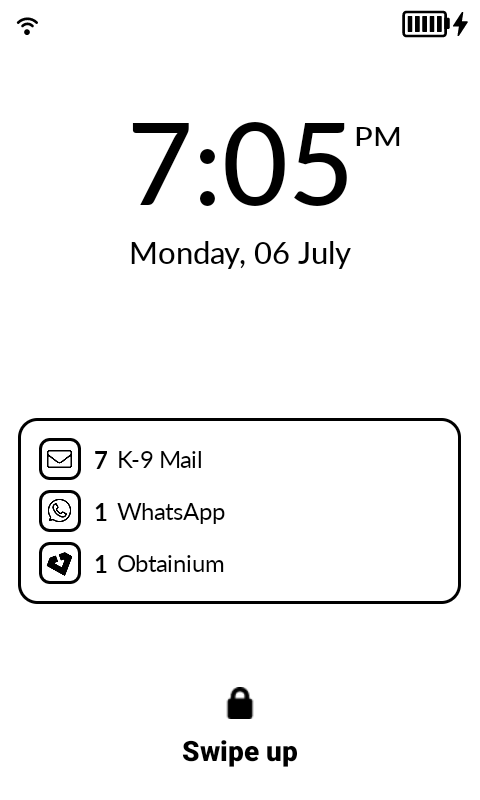 Lockscreen notification widget repositioned